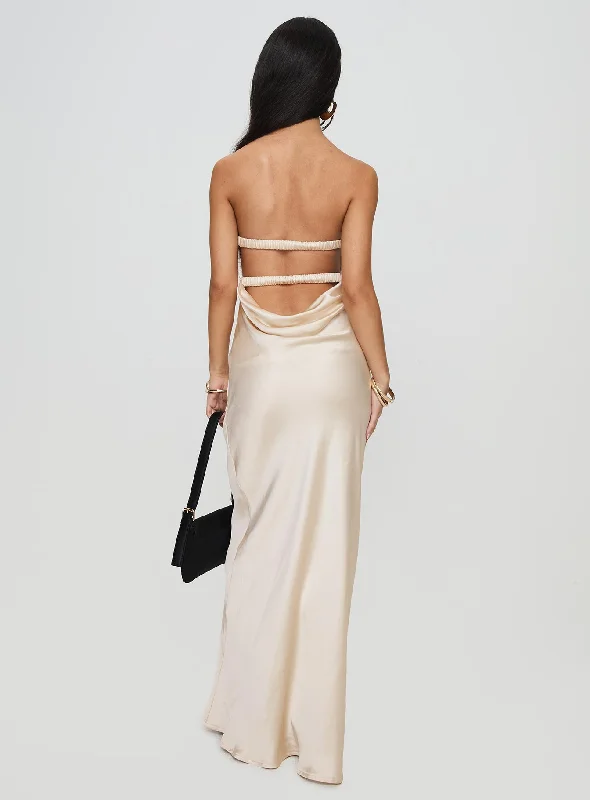 Faviola Strapless Maxi Dress Champagne