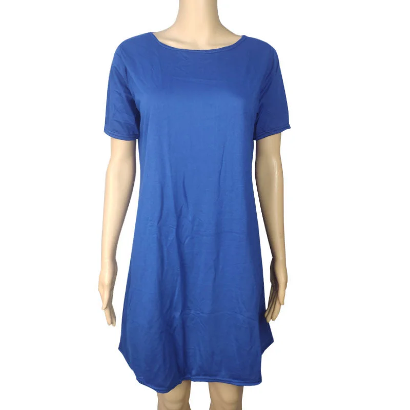 Storage Position A6 Short Sleeve Large Swing Skirt Sapphire Blue / S