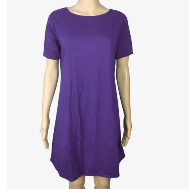 Storage Position A6 Short Sleeve Large Swing Skirt Purple / S