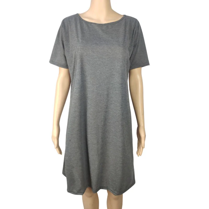 Storage Position A6 Short Sleeve Large Swing Skirt Dark Gray / S