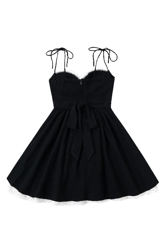 French Cups Black Mini Dress