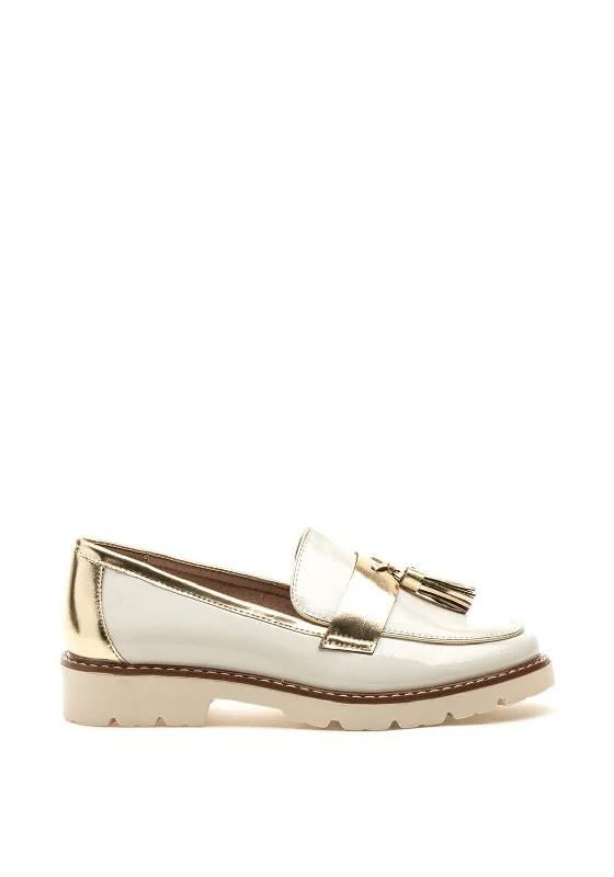 Zanni & Co. Madrid Fringe Tassel Loafers, White