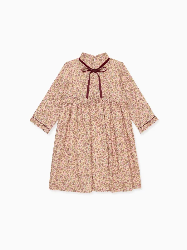 Pink Floral Palmira Girl Empire Dress