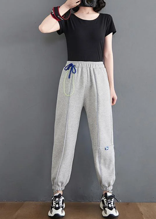 French Spring Fall Fashion Gray Shape Pants