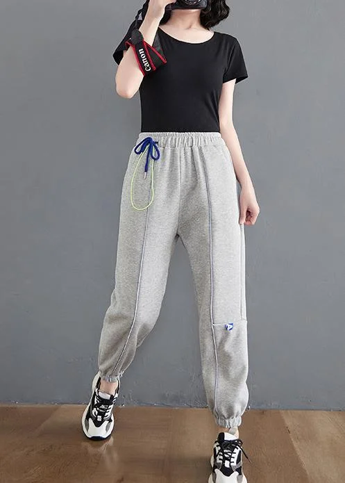 French Spring Fall Fashion Gray Shape Pants