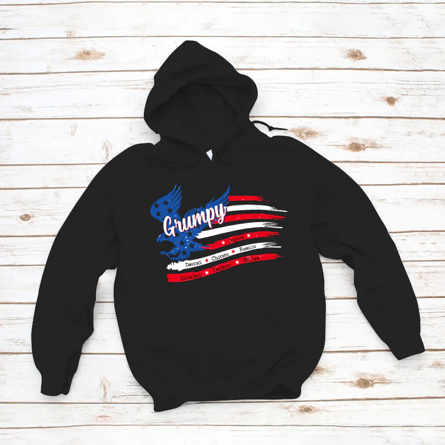 Grumpy With Grandkids Names 4th Of July CTL94 Hoodie