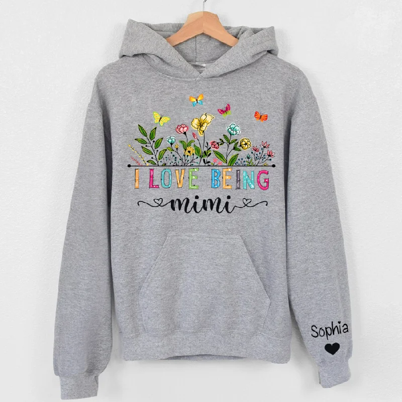 I Love Being Mimi, Mom Nana Grandma Personalized Gift Hoodie